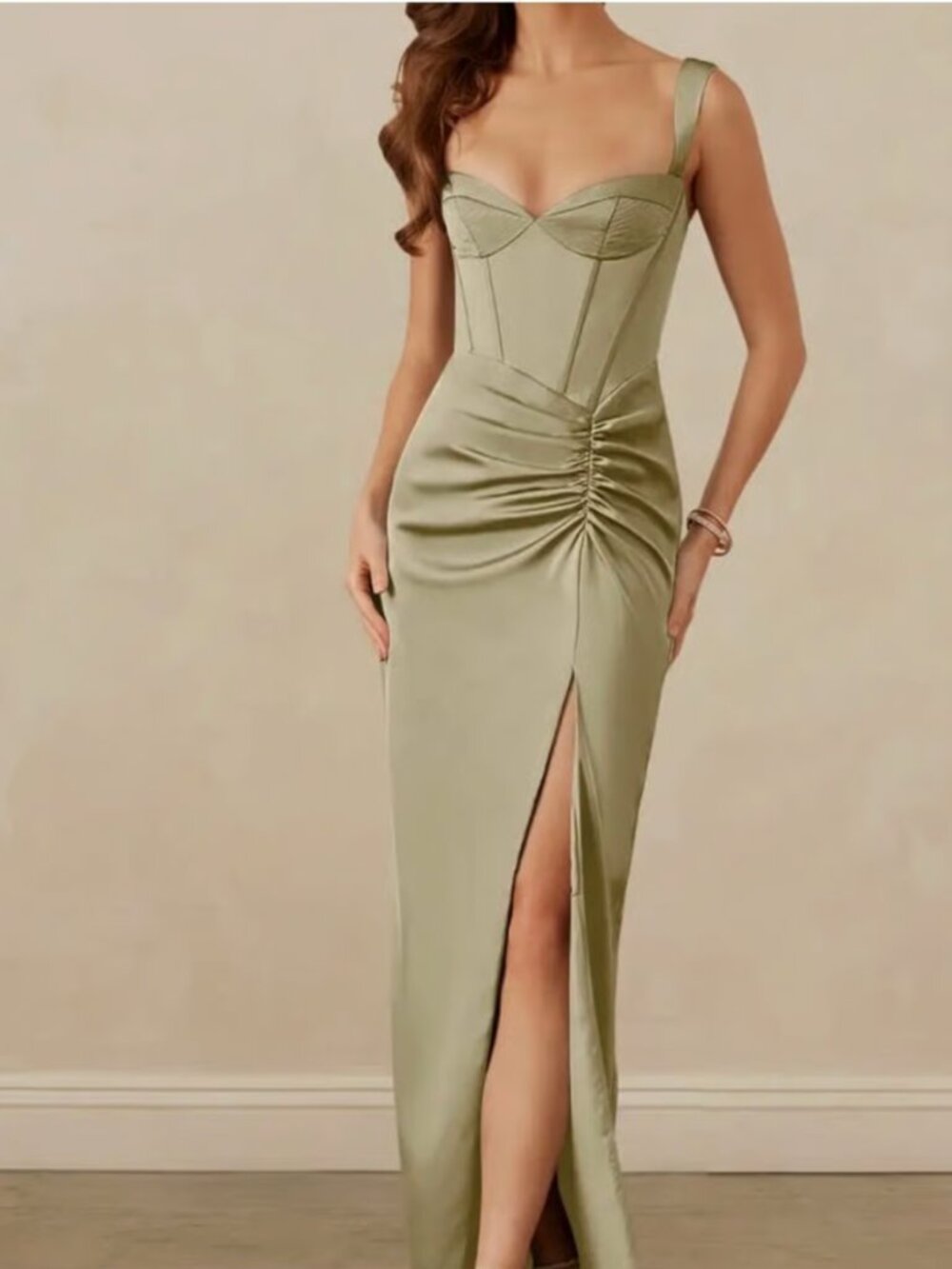 Azazie Christian Siriano Dress Moss Green